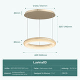 glasvilla Pendelleuchte Esstisch,  LED Moderne Hängelampe, stufenlos dimmbar 3000K–6000K, höhenverstellbare Design  Esstischlampe mit Fernbedienung & Wandschalter, Luvina03