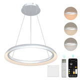 glasvilla Pendelleuchte Esstisch,  LED Moderne Hängelampe, stufenlos dimmbar 3000K–6000K, höhenverstellbare Design 20W Esstischlampe mit Fernbedienung & Wandschalter, Luvina04