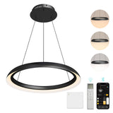 glasvilla Pendelleuchte Esstisch,  LED Moderne Hängelampe, stufenlos dimmbar 3000K–6000K, höhenverstellbare Design 20W Esstischlampe mit Fernbedienung & Wandschalter, Luvina04