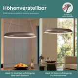 glasvilla Pendelleuchte Esstisch,  LED Moderne Hängelampe, stufenlos dimmbar 3000K–6000K, höhenverstellbare Design 20W Esstischlampe mit Fernbedienung & Wandschalter, Luvina04