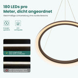 glasvilla Pendelleuchte Esstisch,  LED Moderne Hängelampe, stufenlos dimmbar 3000K–6000K, höhenverstellbare Design 20W Esstischlampe mit Fernbedienung & Wandschalter, Luvina04