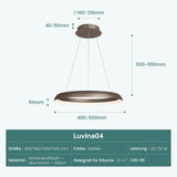 glasvilla Pendelleuchte Esstisch,  LED Moderne Hängelampe, stufenlos dimmbar 3000K–6000K, höhenverstellbare Design 20W Esstischlampe mit Fernbedienung & Wandschalter, Luvina04