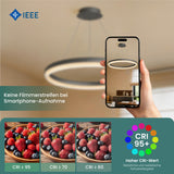 glasvilla Mai & Mai Pendelleuchte Esstisch, LED Moderne Hängelampe, stufenlos dimmbar 3000K–6000K, höhenverstellbare Design Esstischlampe mit Fernbedienung & Wandschalter, Luvina05