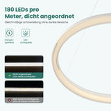 glasvilla Mai & Mai Pendelleuchte Esstisch, LED Moderne Hängelampe, stufenlos dimmbar 3000K–6000K, höhenverstellbare Design Esstischlampe mit Fernbedienung & Wandschalter, Luvina05