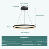 glasvilla Mai & Mai Pendelleuchte Esstisch, LED Moderne Hängelampe, stufenlos dimmbar 3000K–6000K, höhenverstellbare Design Esstischlampe mit Fernbedienung & Wandschalter, Luvina05