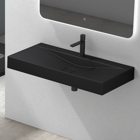 glasvilla Waschbecken Hängewaschtisch Aufsatzwaschschale aus Mineralguss Col810