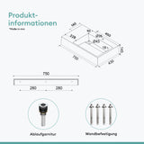 glasvilla Lavabo da Appoggio Lavandino Bagno Sospeso da Marmo Fuso Col12