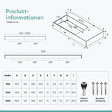 glasvilla Lavabo da Appoggio Lavandino Bagno Sospeso da Marmo Fuso Col12