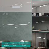 Suspension Glasvilla 97 cm, lampe LED dimmable avec télécommande, température de couleur 3000K/4000K/6000K, câble ajustable, 36 W, idéale pour salle à manger, salon ou chambre.