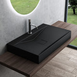 Lavabo Glasvilla, lavabo suspendu, lavabo à poser en matériau minéral moulé, Col810