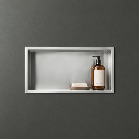 Glasvilla Design, Nicho de ducha empotrable de acero inoxidable, alicatable