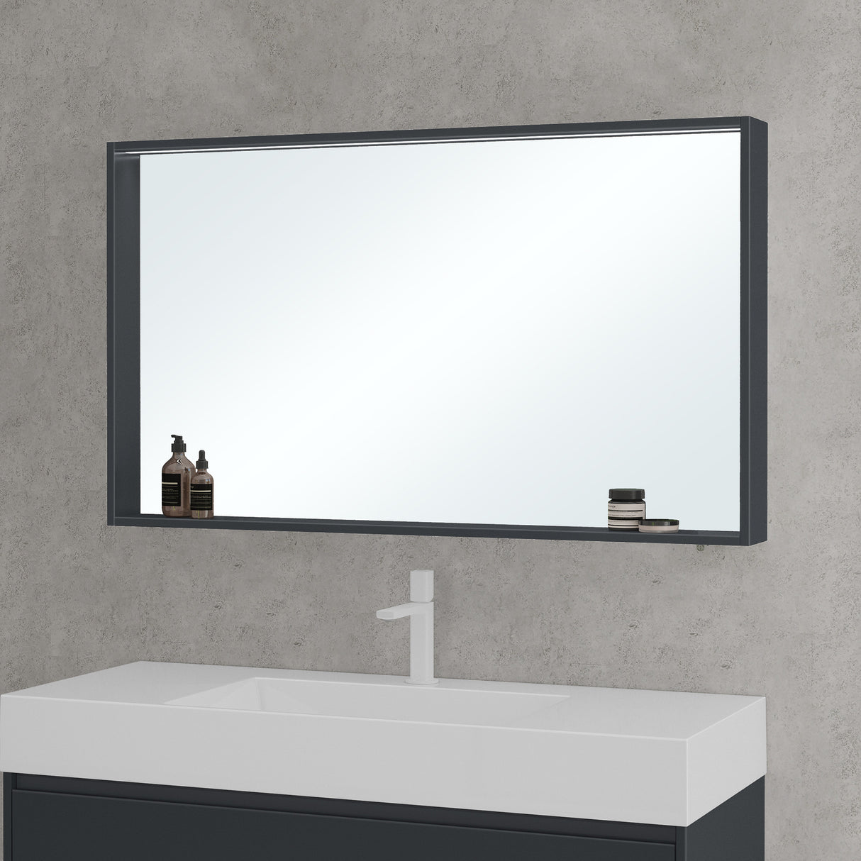 glasvilla Armadietto a Specchio con Luce Specchio con Pensile per Bagno con Luce LED Mobiletto da Bagno con Ante a Specchio Spiegelschrank-01
