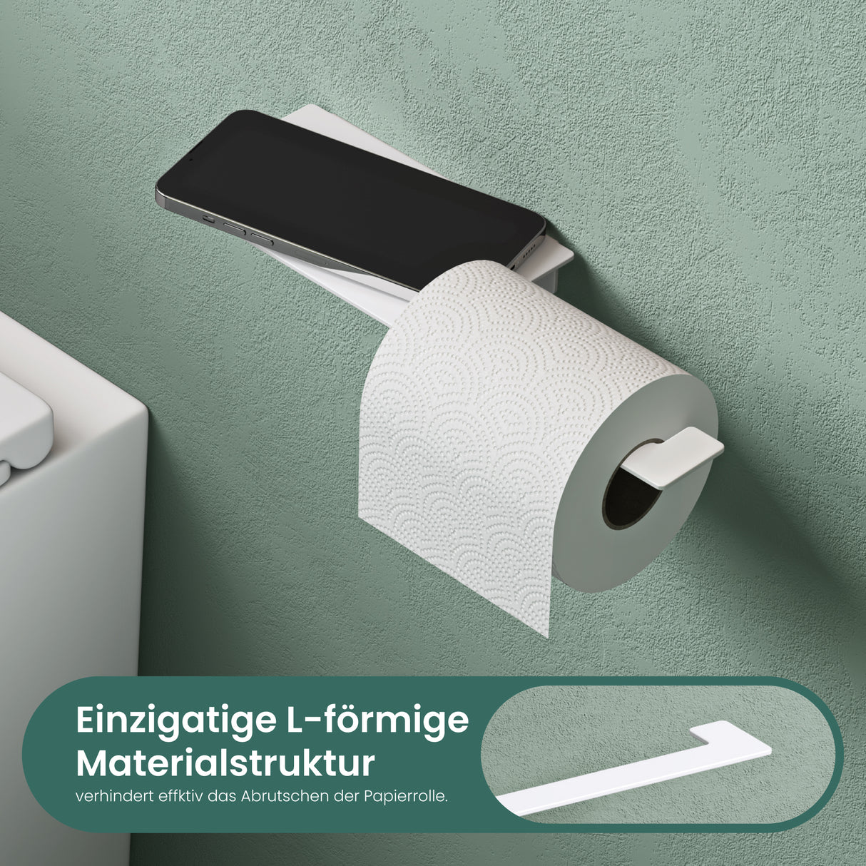 glasvilla Porte-Papier Toilette en Acier Inoxydable Porte-Rouleau de Papier Toilette Lino-01