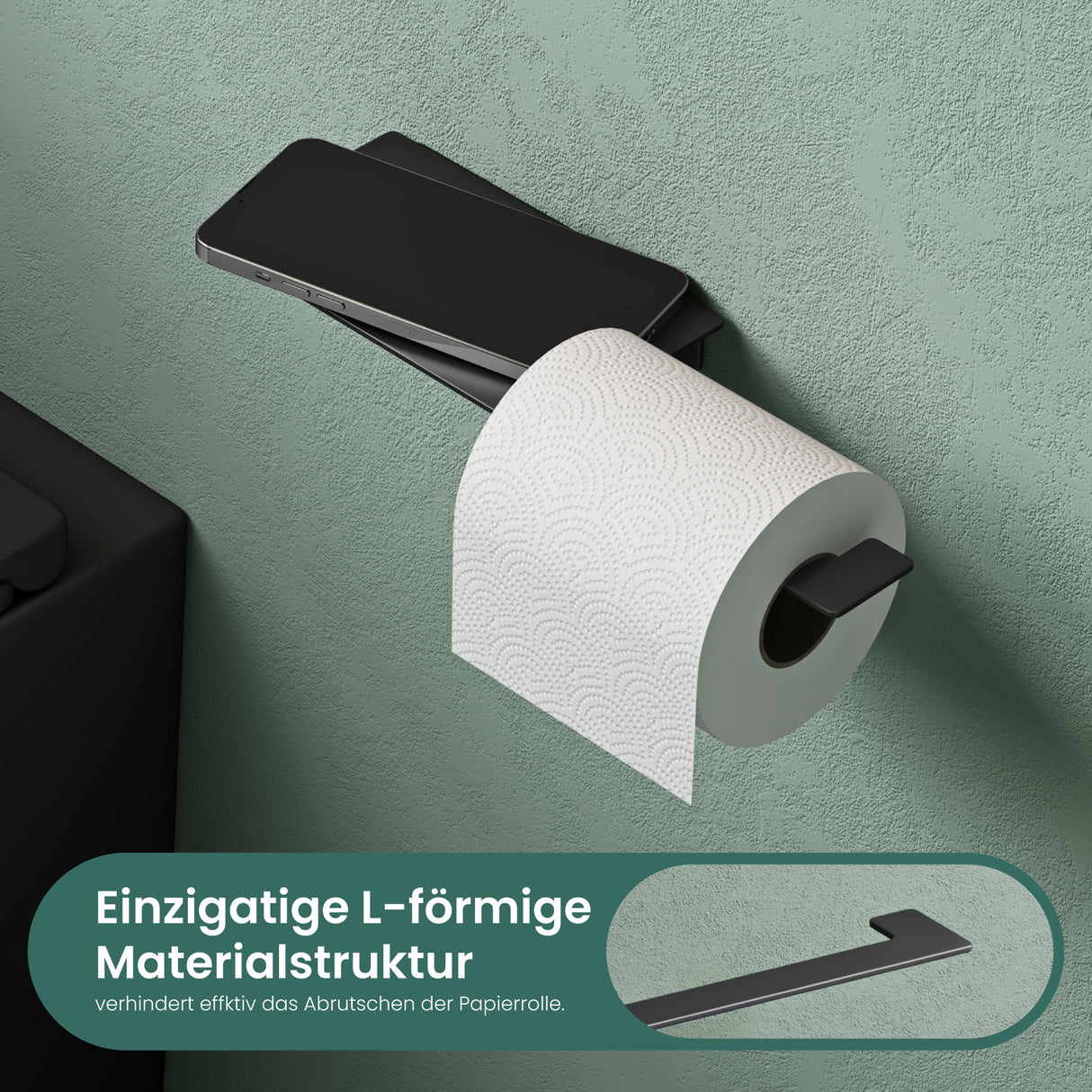 glasvilla Porte-Papier Toilette en Acier Inoxydable Porte-Rouleau de Papier Toilette Lino-01