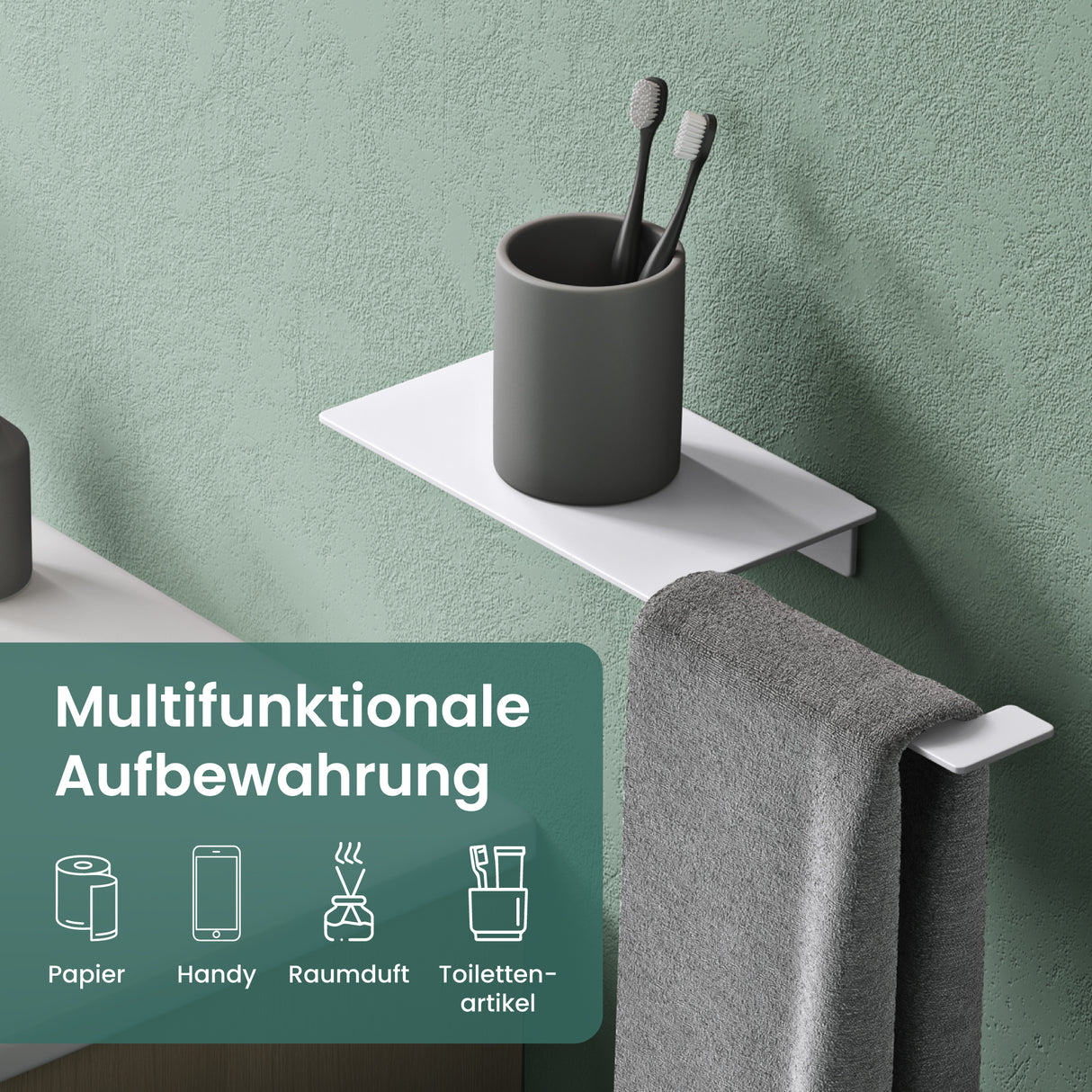 glasvilla Porte-Papier Toilette en Acier Inoxydable Porte-Rouleau de Papier Toilette Lino-01