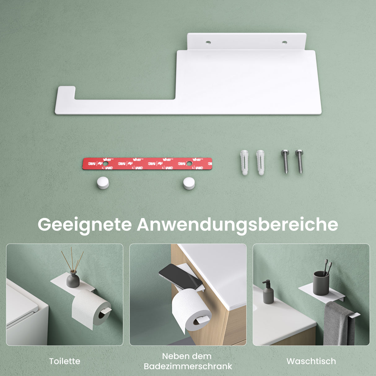 glasvilla Porte-Papier Toilette en Acier Inoxydable Porte-Rouleau de Papier Toilette Lino-01