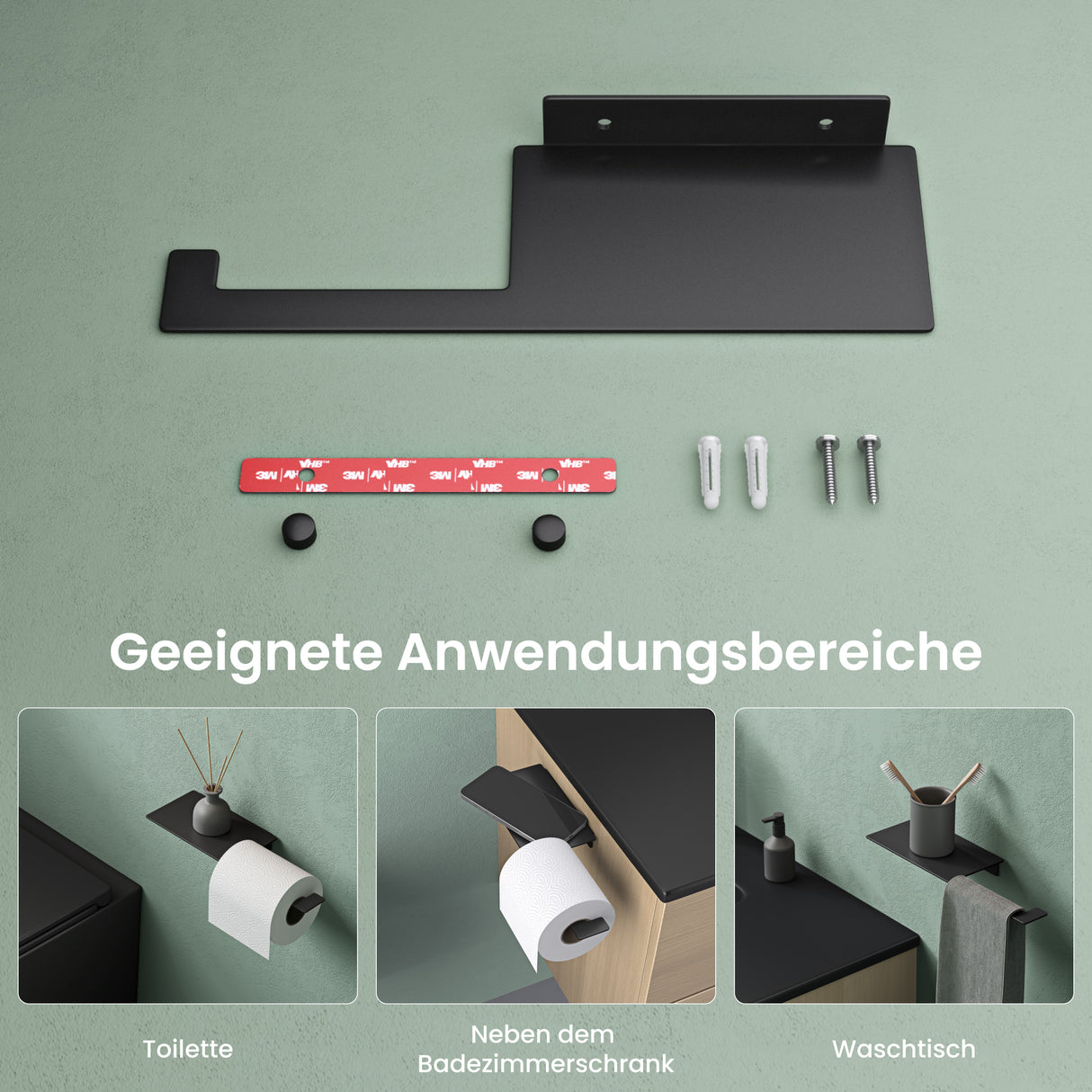 glasvilla Porte-Papier Toilette en Acier Inoxydable Porte-Rouleau de Papier Toilette Lino-01