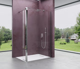 glasvilla Walk-In Duschwand für Dusche Duschabtrennung 8mm Klarglas ESG-Sicherheitsglas mit Nano Rechteckiger Stabilisator Bremen01K-Plus