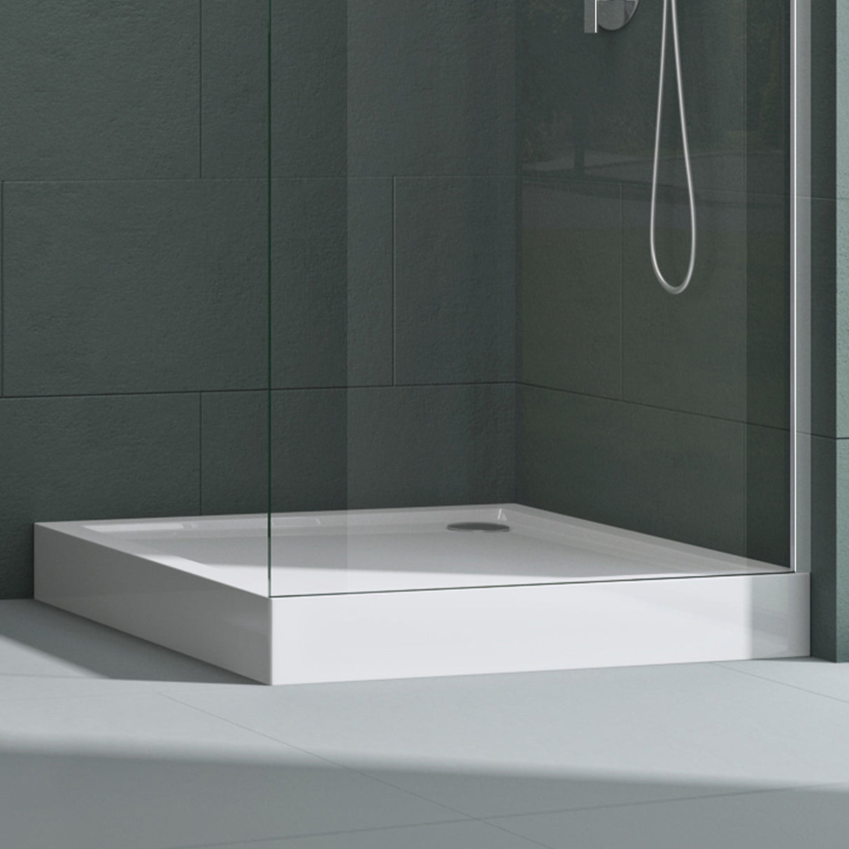 Receveur de douche antidérapant Glasvilla en acrylique carré de haute qualité Lucia