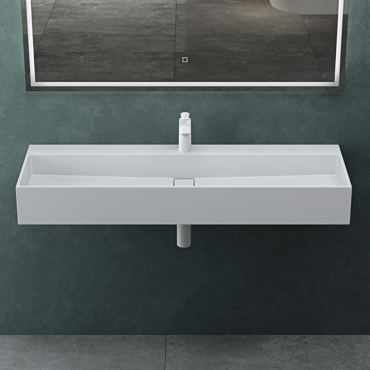 glasvilla Lavabo da Appoggio da Marmo Fuso Lavabo Bagno Sospeso Lavandino Bagno con Foro per la Rubinetteria Col6028