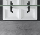 Lavabo Glasvilla, lavabo encastré, vasque rectangulaire en matériau minéral moulé avec trop-plein, Col8