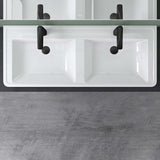 Lavabo Glasvilla, lavabo encastré, vasque rectangulaire en matériau minéral moulé avec trop-plein, Col8