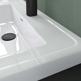 Lavabo Glasvilla, lavabo encastré, vasque rectangulaire en matériau minéral moulé avec trop-plein, Col8