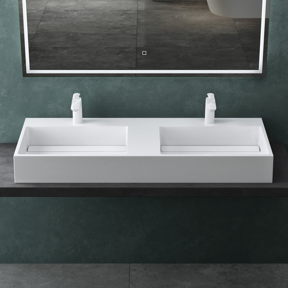 glasvilla Waschbecken Aufsatzwaschbecken Hängewaschbecken aus Mineralguss Col12