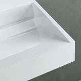 glasvilla Waschbecken Aufsatzwaschbecken Hängewaschbecken Hängewaschtisch inkl. Ablaufgarnitur Mineralguss Rechteckig Waschplatz col19