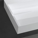 glasvilla Waschbecken Aufsatzwaschbecken Hängewaschbecken Hängewaschtisch inkl. Ablaufgarnitur Mineralguss Rechteckig Waschplatz col19