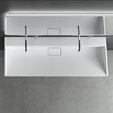 glasvilla Waschbecken Aufsatzwaschbecken Hängewaschbecken Hängewaschtisch inkl. Ablaufgarnitur Mineralguss Rechteckig Waschplatz col19