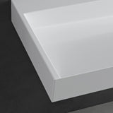 glasvilla Waschbecken Aufsatzwaschbecken Hängewaschbecken Hängewaschtisch inkl. Ablaufgarnitur Mineralguss Rechteckig Waschplatz col19