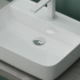 glasvilla Aufsatzwaschbecken eckig Waschschale Waschbecken aus Keramik Weiß mit Armaturloch Brüssel107