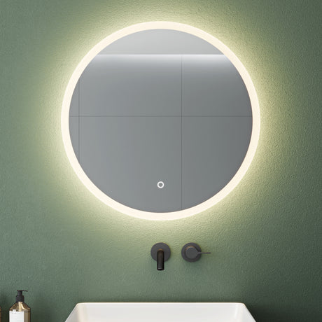 Glasvilla Design Espejo Redondo LED 05 – Luz Regulable Touch con Función Antivaho Antifog