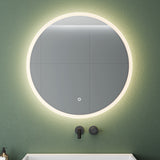 glasvilla Miroir Mural de Salle de Bain Miroir Lumineux Rond à LED Miroir de Salle de Bain à LED avec Interrupteur Tactile Couche Antibuée LED-Spiegel 05