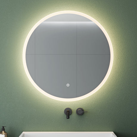 Glasvilla Design Espejo Redondo LED 05 – Luz Regulable Touch con Función Antivaho Antifog