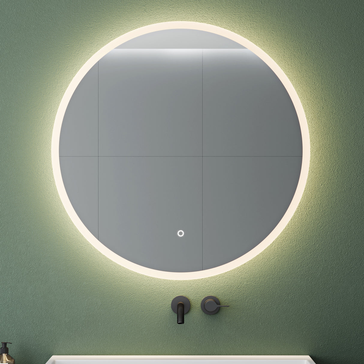 glasvilla Miroir Mural de Salle de Bain Miroir Lumineux Rond à LED Miroir de Salle de Bain à LED avec Interrupteur Tactile Couche Antibuée LED-Spiegel 05