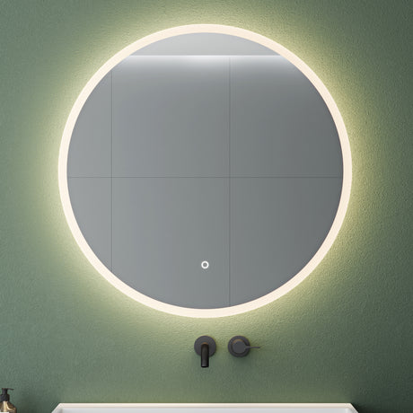 Glasvilla Design Espejo Redondo LED 05 – Luz Regulable Touch con Función Antivaho Antifog