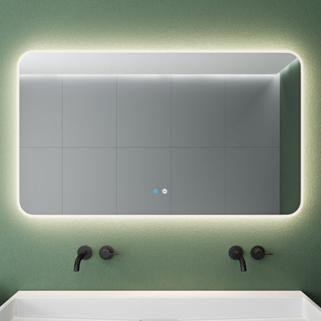 Glasvilla Design Espejo LED de Baño con Touch y Antivaho – Luz Regulable con Memoria Premium
