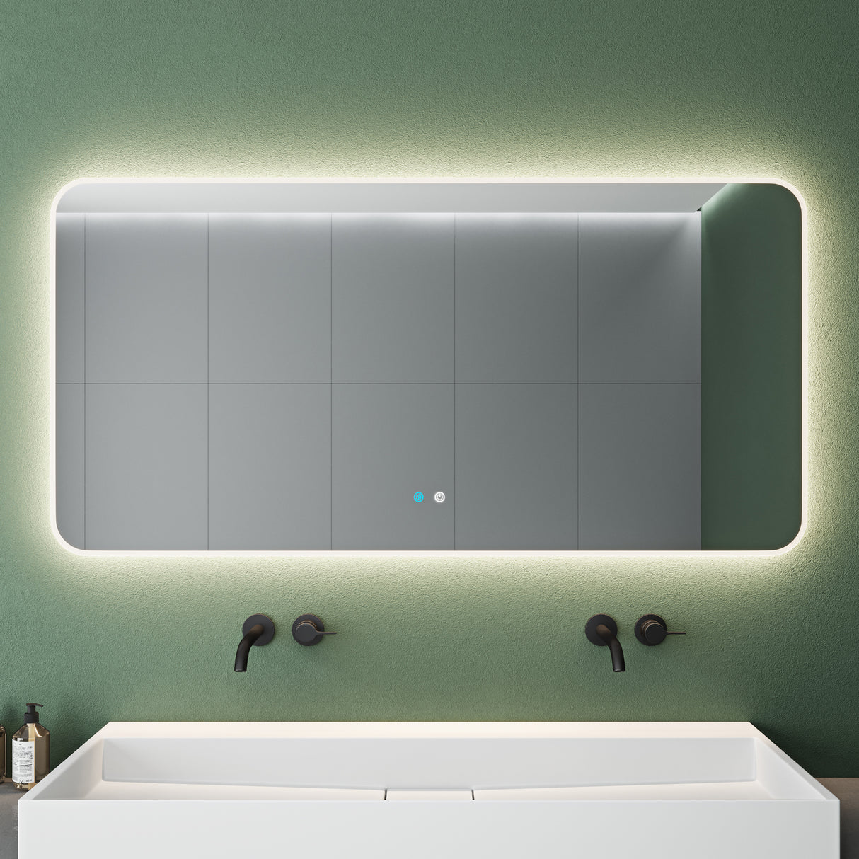 Glasvilla Design Espejo LED de Baño con Touch y Antivaho – Luz Regulable con Memoria Premium