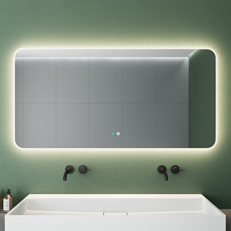 Glasvilla Design Espejo LED de Baño con Touch y Antivaho – Luz Regulable con Memoria Premium