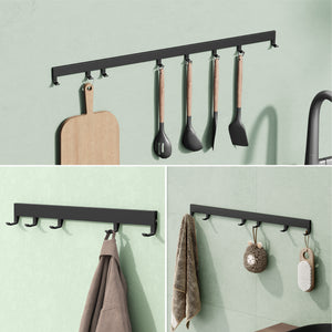glasvilla Garderobenleiste mit verstellbaren Haken, Kleiderhaken aus Aluminium, Wandgarderobe Garderobenhaken Stalo-10
