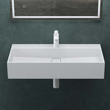 glasvilla Lavabo da Appoggio da Marmo Fuso Lavabo Bagno Sospeso Lavandino Bagno con Foro per la Rubinetteria Col6028