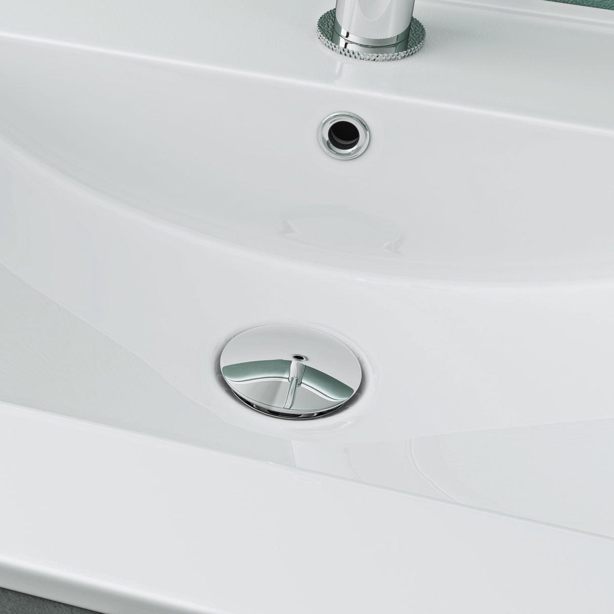 glasvilla Vasque à Encastrer Meuble Sous-Vasque Blanc Brillant en Céramique avec Revêtement NANO Rectangulaire Brüssel912