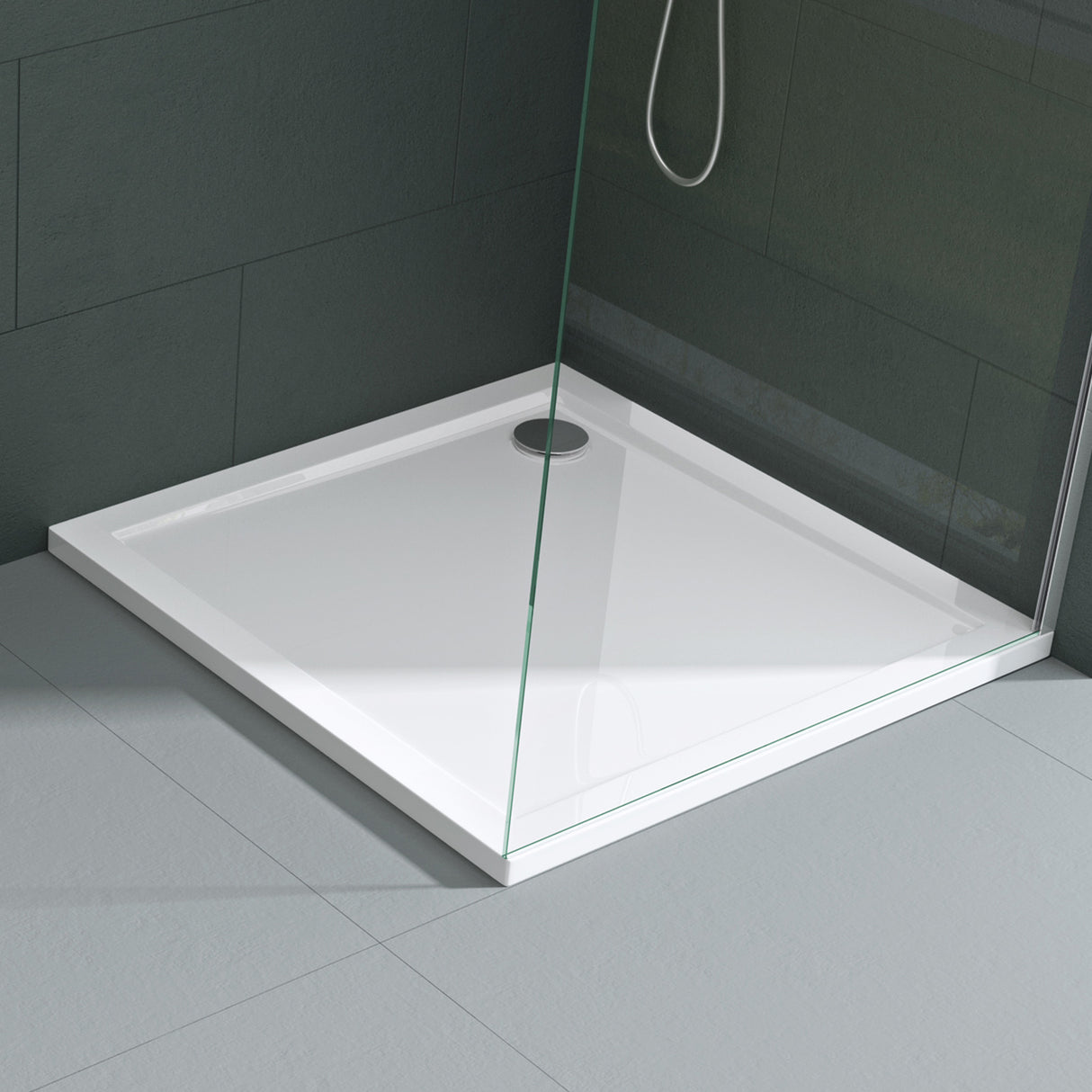 glasvilla Receveur de Douche Bac à Douche Carré en Acrylique de Haute Qualité Faro