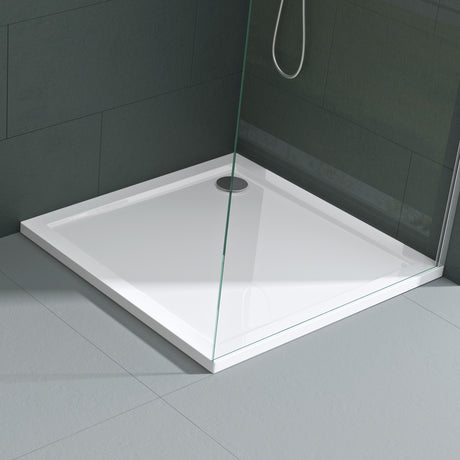glasvilla Receveur de Douche Bac à Douche Carré en Acrylique de Haute Qualité Faro