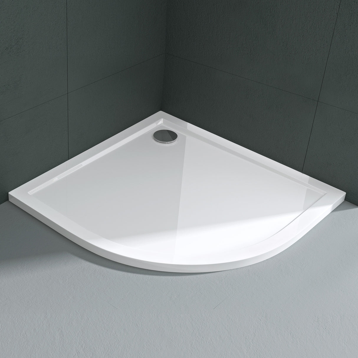 Receveur de douche Glasvilla en acrylique sanitaire, quart de cercle Faro3