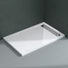 Glasvilla Design – Plato de ducha acrílico Xetro04 rectangular o cuadrado con cubierta de desagüe en acero inoxidable