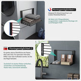 glasvolla Handtuchhalter Badetuchhalter Magnetische Regale für Waschmaschine Klappregal Wandregal ohne Bohren 41x25cm Multifunktionaler Regal für Kühlschrankseit, Bad, Küche Folda-01