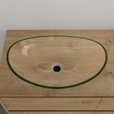 glasvilla Waschbecken Glas Aufsatzwaschbecken Glaswaschbecken Handwaschbecken Waschschale Oval Minerva08